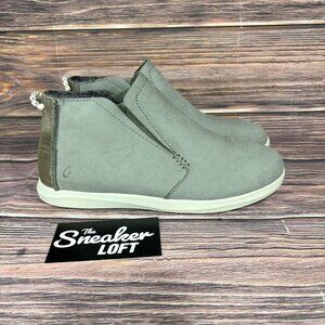 OluKai Hawai'iloa Many Hope Gray Women's Slip On Leather Ankle Boots Size 6